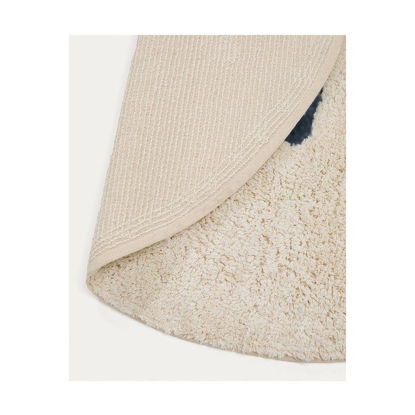 Elevandiluu värvi pestav/käsitsi kootud puuvillane laste vaip ø100 cm Tandani - Kave Home-image-4