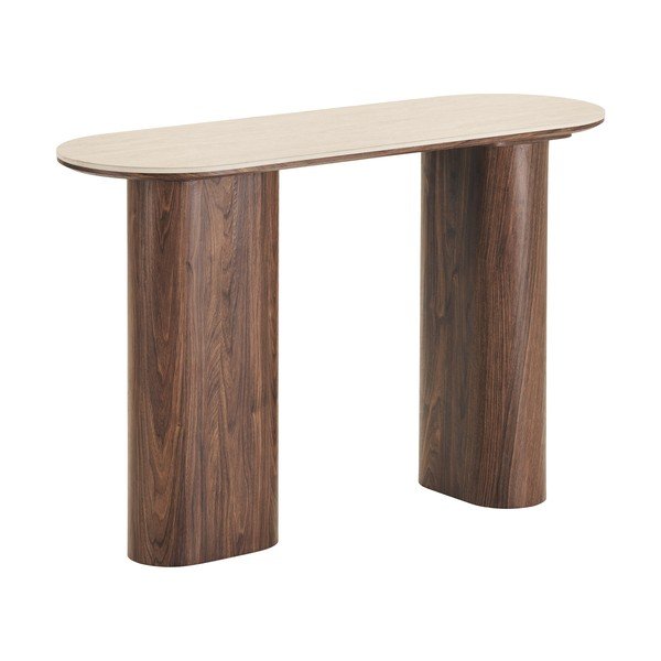 Beež/tumepruun konsoollaud keraamilise pealispinnaga 40x120 cm Delphi - House Nordic