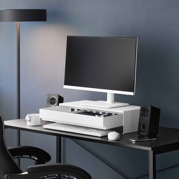 Valge metallist monitorialus Tower - YAMAZAKI-image-2