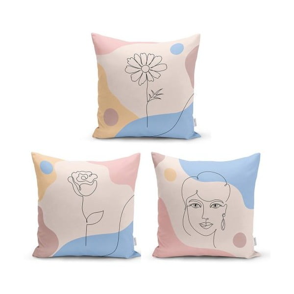 3 dekoratiivse padjakoti komplekt Minimalistlik, 45 x 45 cm - Minimalist Cushion Covers
