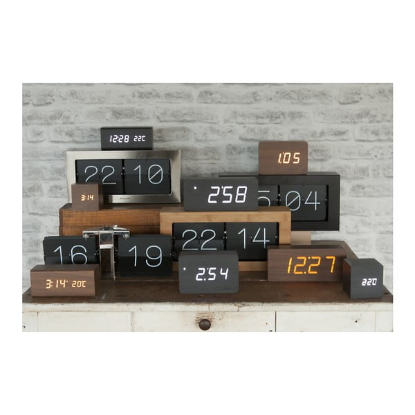 Must äratuskell puidust dekoratsiooniga , 15 x 10 cm Square - Karlsson-image-2