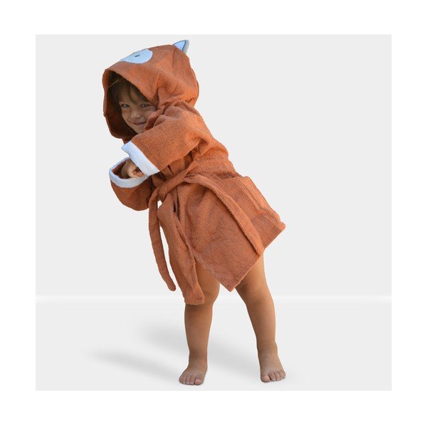 Oranž puuvillane laste hommikumantel, L Fox – Rocket Baby-image-4