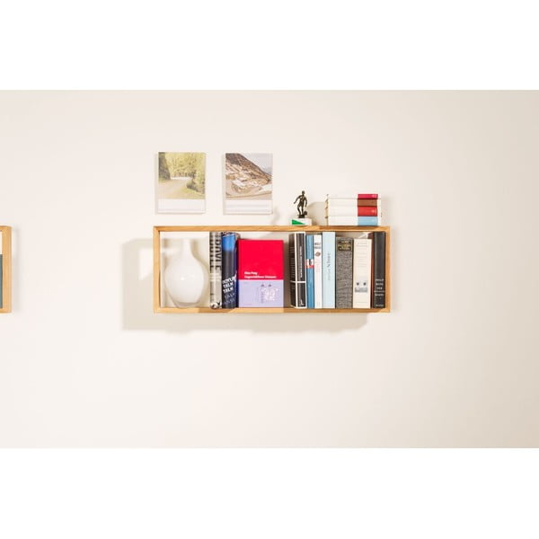 Knižní police z dubového dřeva das kleine b b2, výška 22 cm-image-4