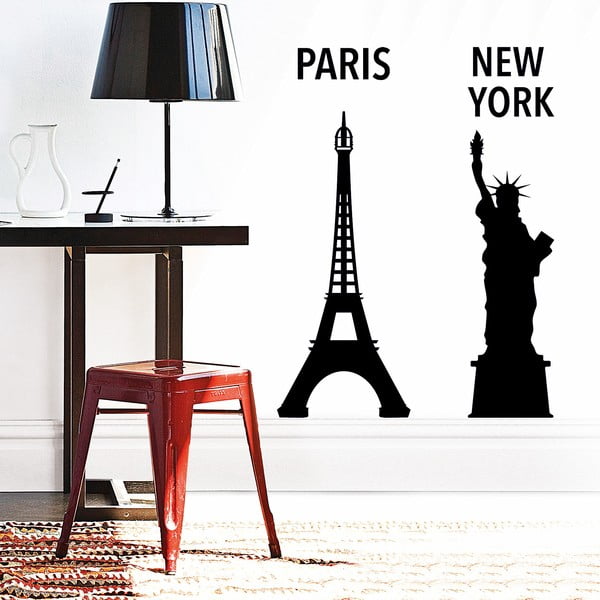 Dekorativní samolepka NY a Paříž