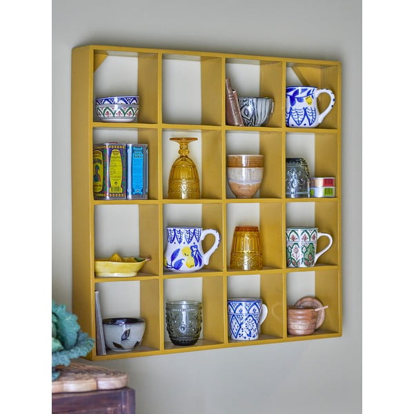 Kollane riiul taaskasutatud puidust 10 cm Bekka - Bloomingville-image-1