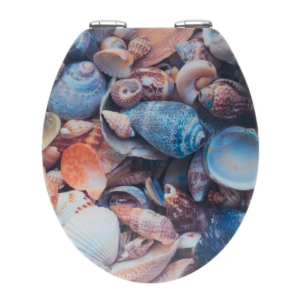 3D-kujutisega ja hõlpsasti sulguv WC-iste , 44,5 x 38 cm Sea Shell - Wenko