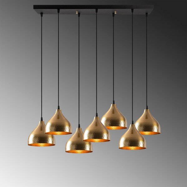 Must-kuldne rippvalgusti metallist varjuga Tattoo - Opviq lights-image-3