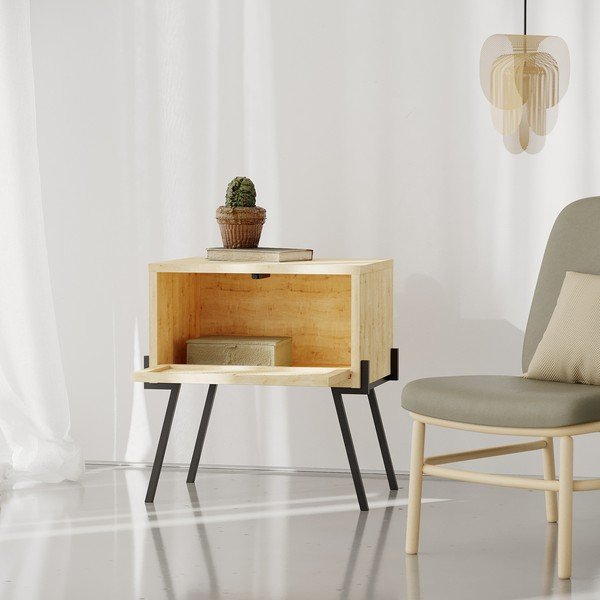 Puiduvärvi öökapp Naive - Kalune Design-image-1