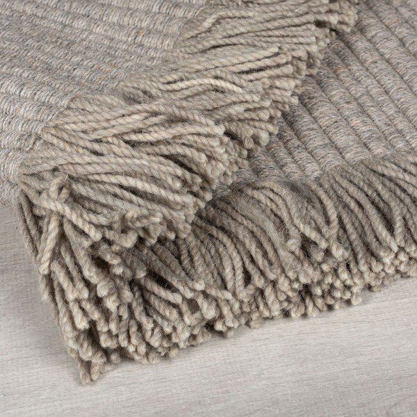 Hall käsitsi kootud villasegu vaip 200x290 cm Rene Fringed Ribbed - Flair Rugs-image-2