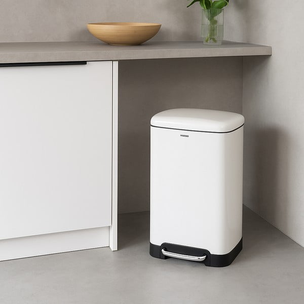 Valge pedaaliga prügikast , 30 l - Wenko-image-1