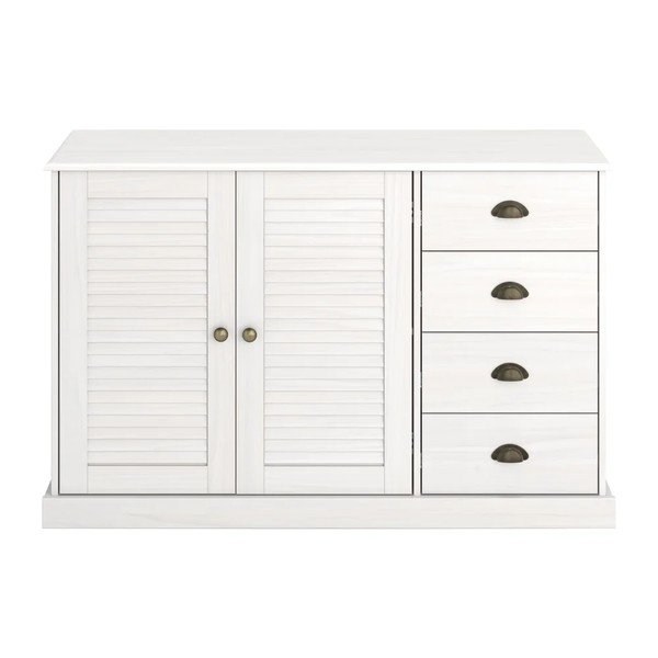 Valgest männist kummut 125x80x38 cm Edith - Støraa