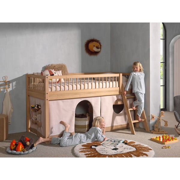 Tammepuidust tõstetud lastevoodi 90x200 cm Forrest - Vipack-image-1
