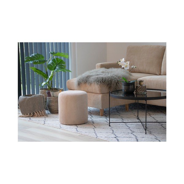 Beež pouf , ø 34 cm Ejby - House Nordic-image-2