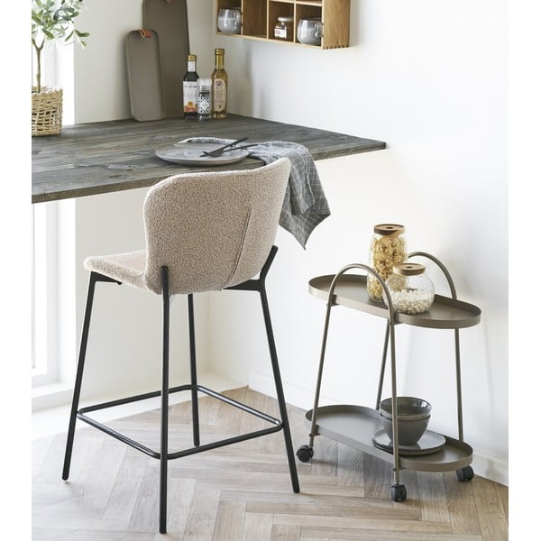 Beež polsterdatud baaritool (istme kõrgus 65 cm) Maceda – House Nordic-image-1