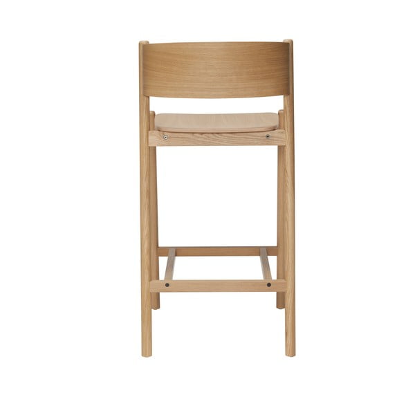 Tammepuidust naturaalset värvi baaritool (istme kõrgus 75 cm) Oblique - Hübsch-image-3