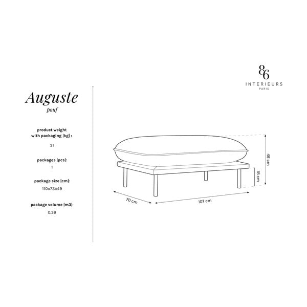 Sametist beež puf Auguste - Interieurs 86-image-4