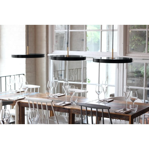 Must LED rippvalgusti metallist lambivarjuga ø 31 cm Asteria Mini - UMAGE-image-3