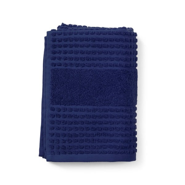 Tumesinine orgaanilisest puuvillast froteerätik 50x100 cm Check - JUNA