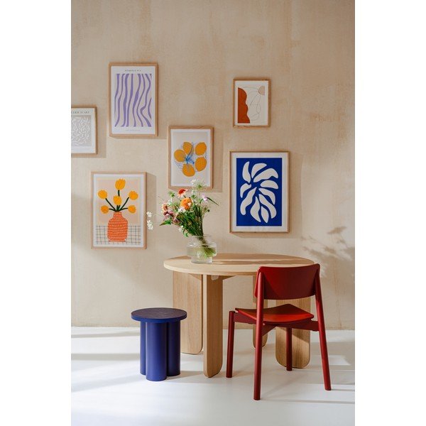 Punane virnastatav söögitool pöögist dekooriga Wem - noo.ma-image-4