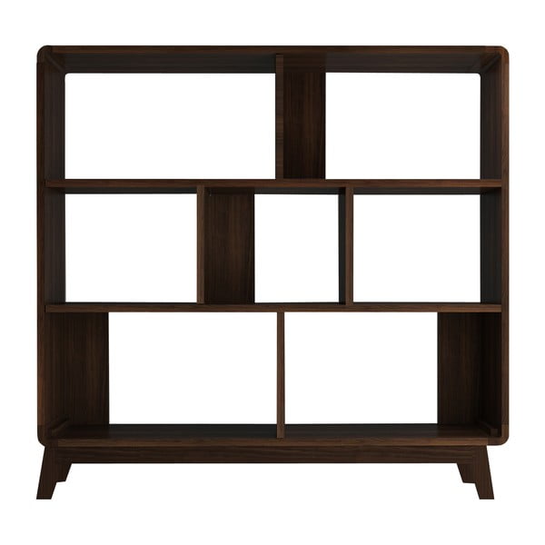 Pähklipuust raamaturiiul 122x126 cm Cassie - Støraa-image-2