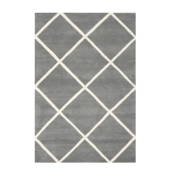 Vlněný koberec Safavieh Eliza, 121 x 182 cm, šedý