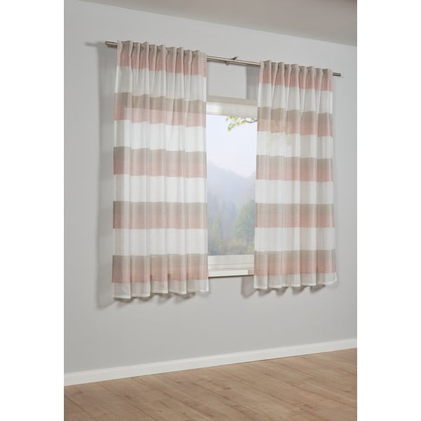 Roosa kardin 175x140 cm Etamine - Gardinia-image-1