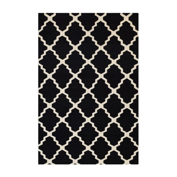 Vlněný koberec Kilim Jasmina Black, 200x290 cm