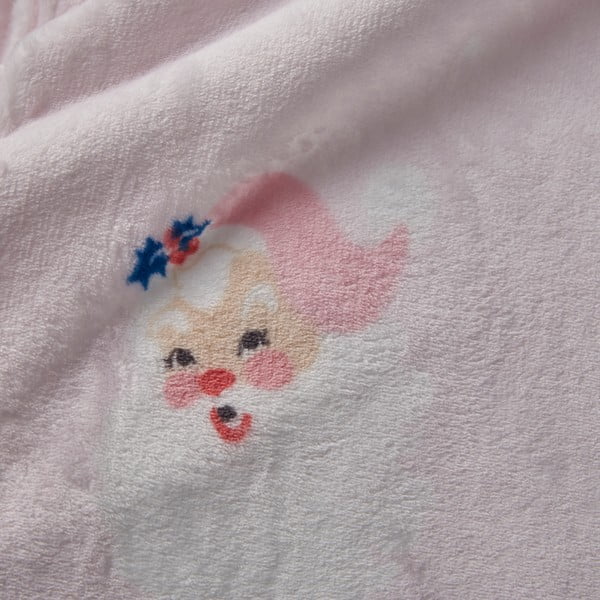 Heleroosa jõulumotiiviga mikroplüüsist tekk 130x170 cm Vintage Christmas Santa - Catherine Lansfield-image-2