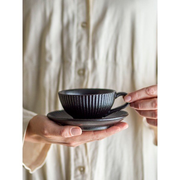 Must keraamiline cappuccino tass 200 ml Neri - Bloomingville-image-3
