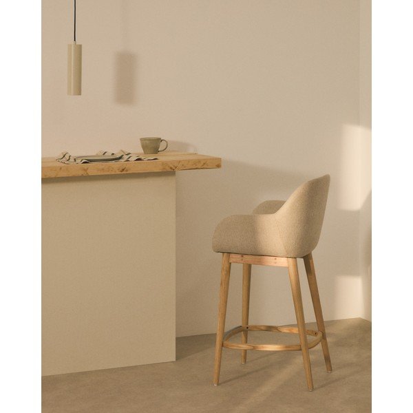 Beež polsterdatud baaritool käetugedega (istme kõrgus 66 cm) Konna - Kave Home-image-1