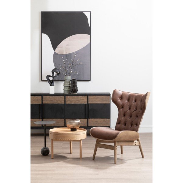 Ümmargune abilaud männipuust dekoratsiooniga ø 60 cm Viborg - Premier Housewares-image-3