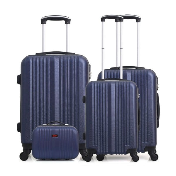 Sada 4 modrých cestovních kufrů na kolečkách Hero Lipari-C