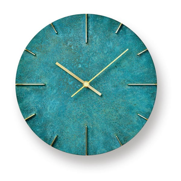 Tyrkysové nástěnné hodiny Lemnos Clock Quaint, ⌀ 25 cm