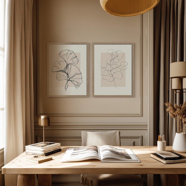 Trükitud pildid 2 tk komplektis koos raamiga 30x40 cm Floral Set - Styler-image-1