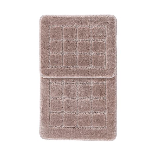 Pruunid vannitoamatid komplektis 2 tükki 50x80 cm Kareli - Foutastic-image-2