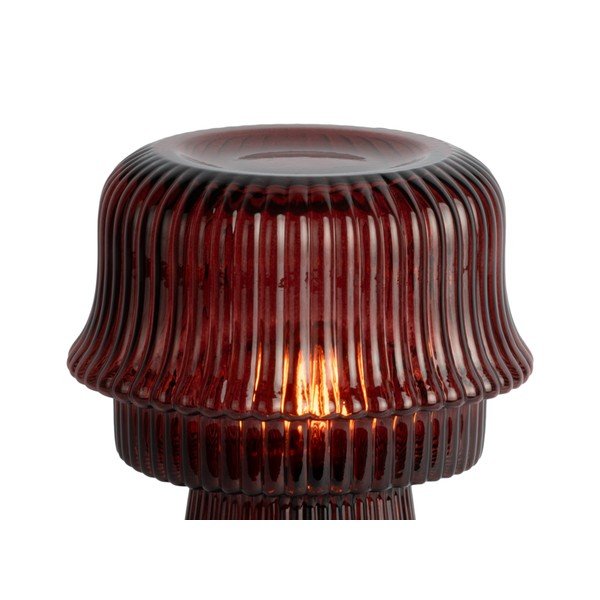 Burgundiapunane klaasist laualamp (kõrgus 26 cm) Cadiz - Leitmotiv-image-3