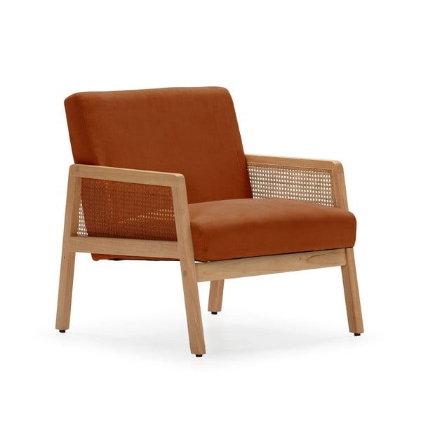 Tellisevärvi kootud velvetist tugitool Debra - Marckeric