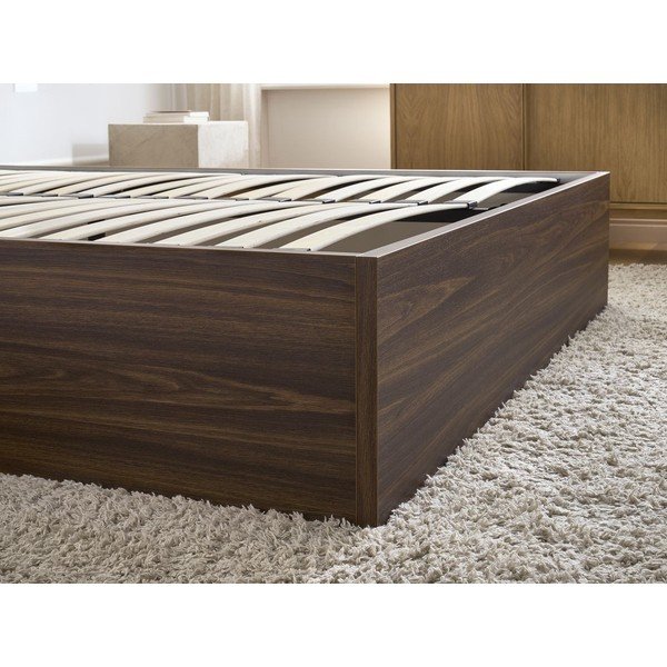 Tumepruun kaheinimesevoodi puitlaastplaadist, kasepuust dekoratsiooniga, panipaigaga/ilma peatsita, liistudest raamiga 140x190 cm Mara - Bobochic Paris-image-4