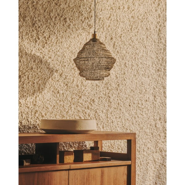 Kuldne rippvalgusti metallist varjuga ø 30 cm Sarraco - Kave Home-image-1