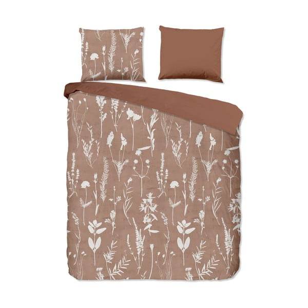 Pruun puuvillane pikendatud voodipesu üheinimesevoodile 140x220 cm Rav - Good Morning