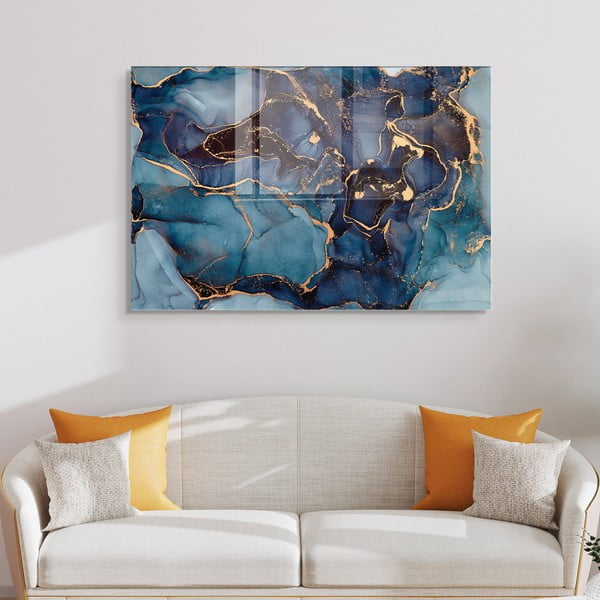 Klaasist maal 100x70 cm Dark Marble - Wallity-image-2