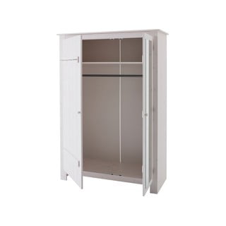 Valge peegliga männipuidust riidekapp 120x170 cm Bertram - Støraa