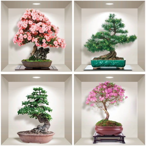 Komplekt 4 3D seinakleebist Bonsai of Seasons - Ambiance-image-1