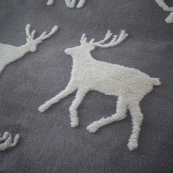 Valge-hall voodipesu 200x200 cm Stag Sherpa - Catherine Lansfield-image-4