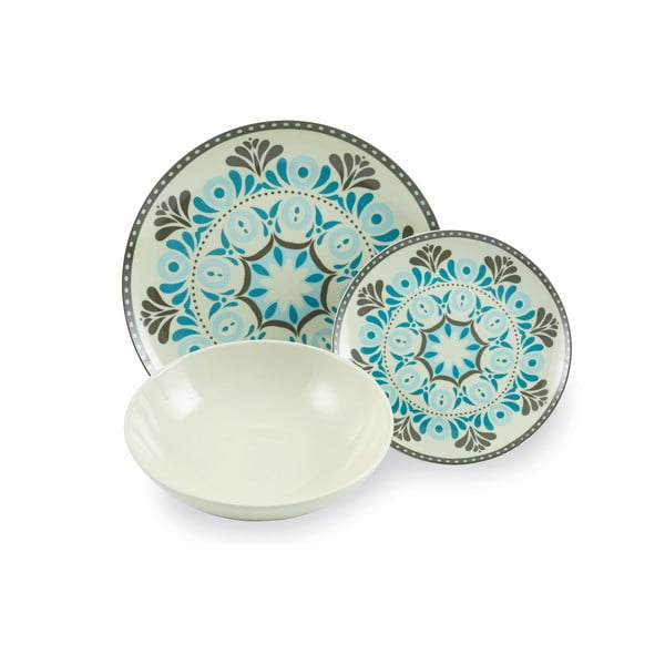 18dílná sada talířů z porcelánu a kameniny VDE Tivoli 1996 Cala Jondal Mar-image-3