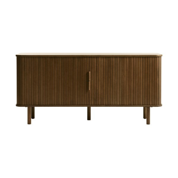 Pruun tammedekooriga lükandustega madal kummut 76x160 cm Cavo - Unique Furniture
