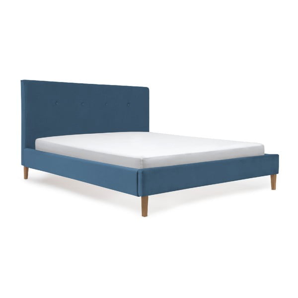 Modrá postel Vivonita Kent Velvety, 160 x 200 cm