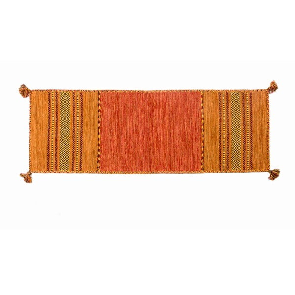 Oranožvý ručně tkaný běhoun Navaei & Co Kilim Tribal 501, 240 x 60 cm