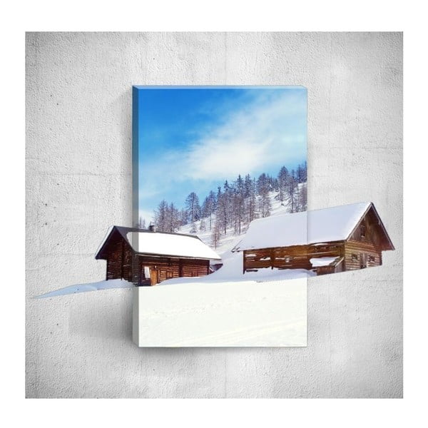 Nástěnný 3D obraz Mosticx Winter Huts, 40 x 60 cm