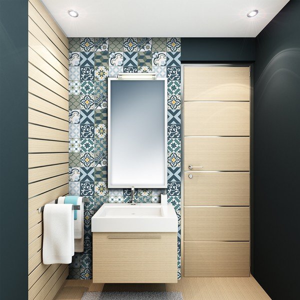 Komplekt 24 seinakleebist Azulejos Rony, 10 x 10 cm - Ambiance-image-1